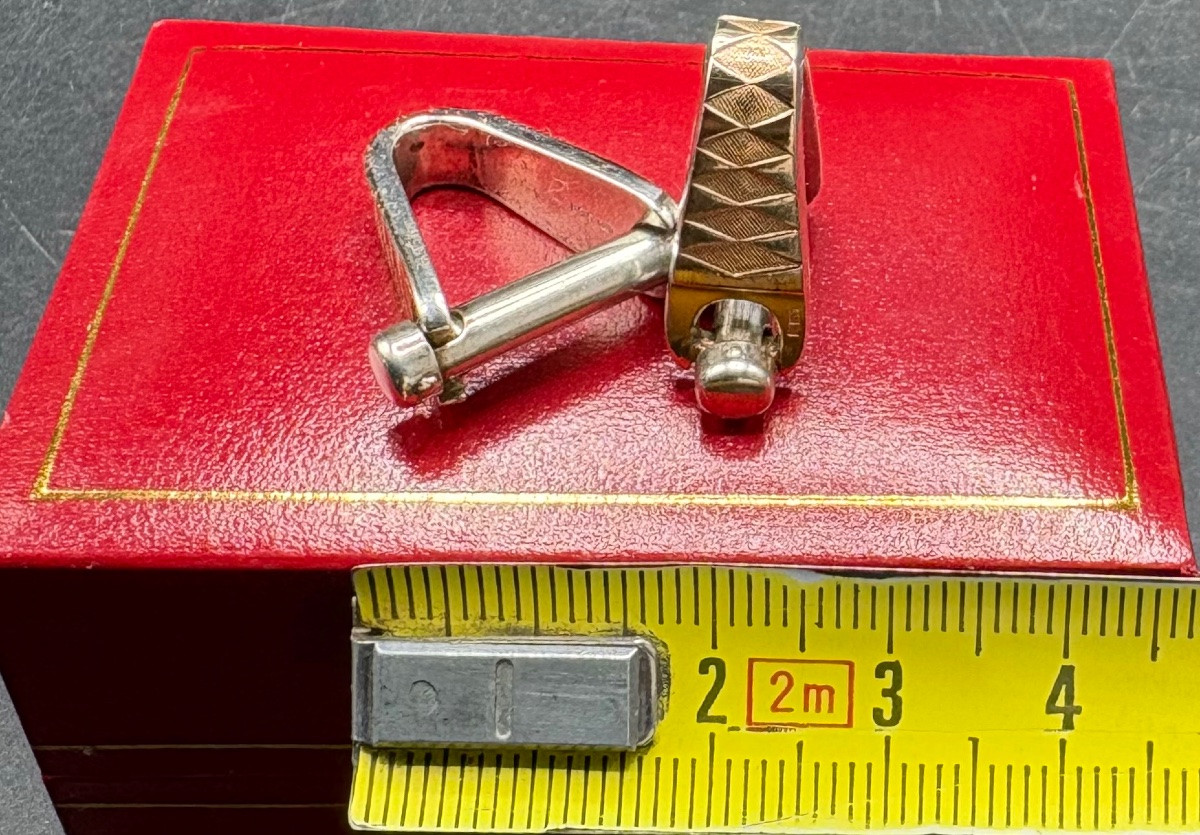 UNE PAIRE DE BOUTONS DE MANCHETTE EN ARGENT MASSIF ET VERMEIL DES ANNÉES 1930  EUROPÉENNE-photo-5
