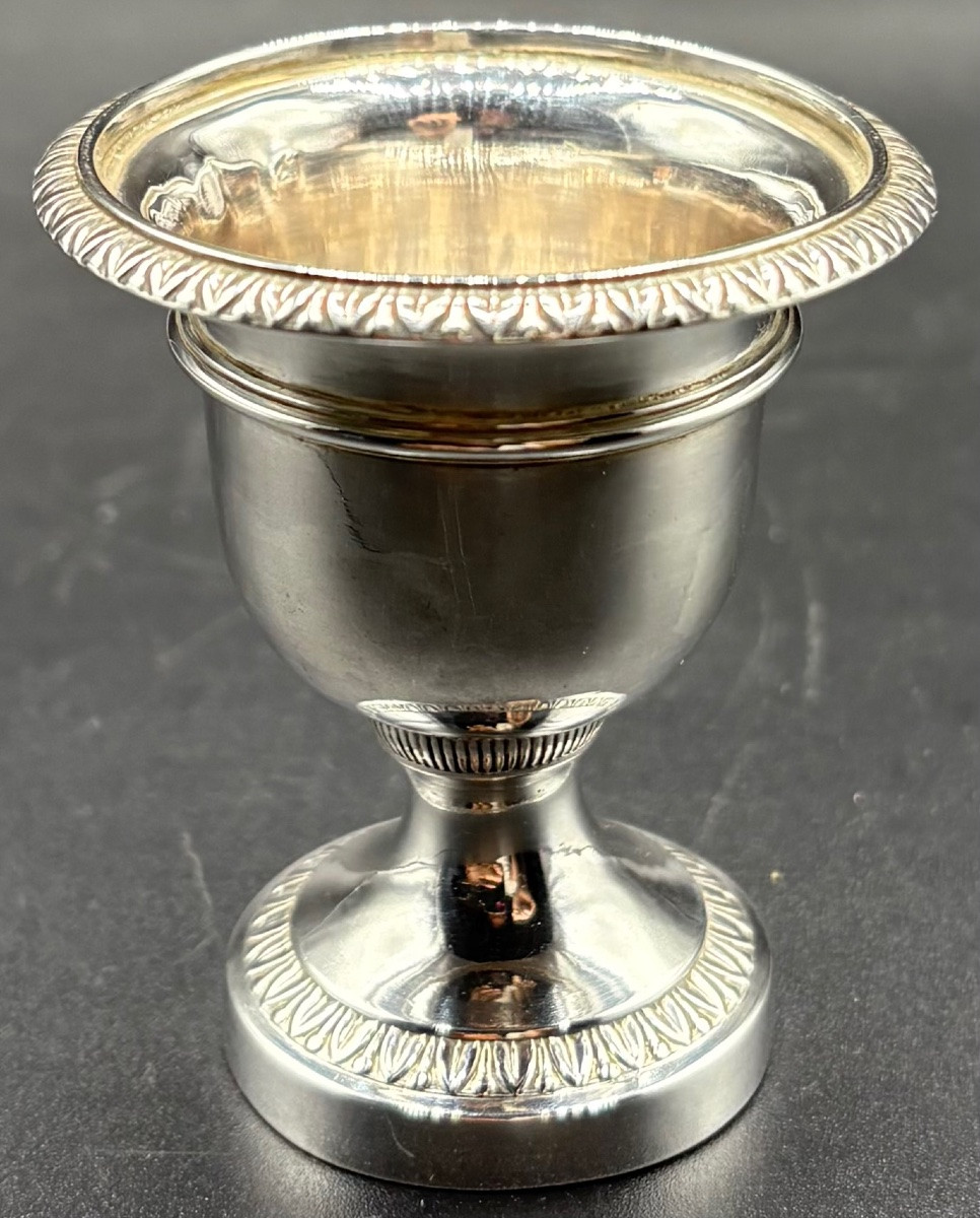 An Old Man's Egg Cup In Sterling Silver 1819-1838 Paris-photo-2