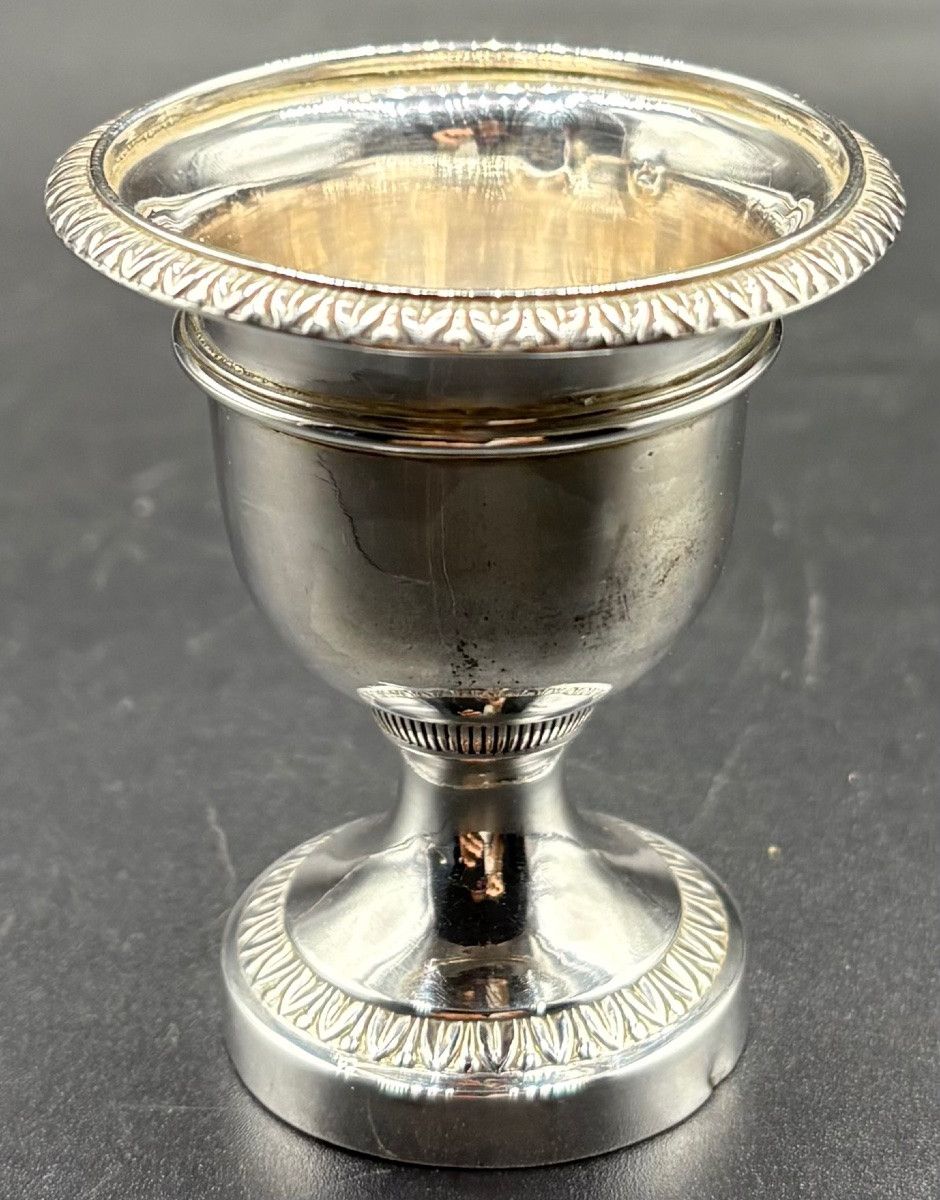 An Old Man's Egg Cup In Sterling Silver 1819-1838 Paris-photo-3