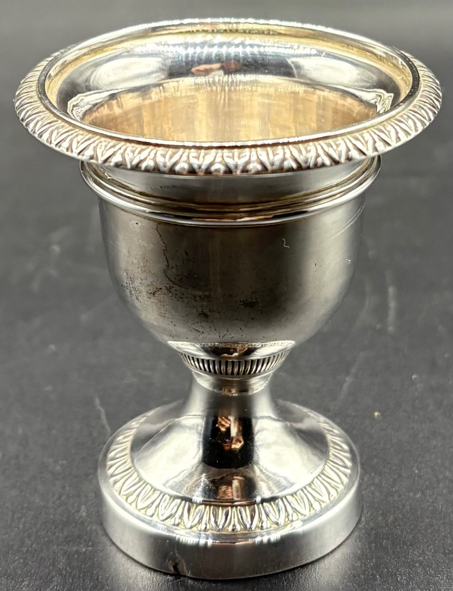 An Old Man's Egg Cup In Sterling Silver 1819-1838 Paris-photo-4