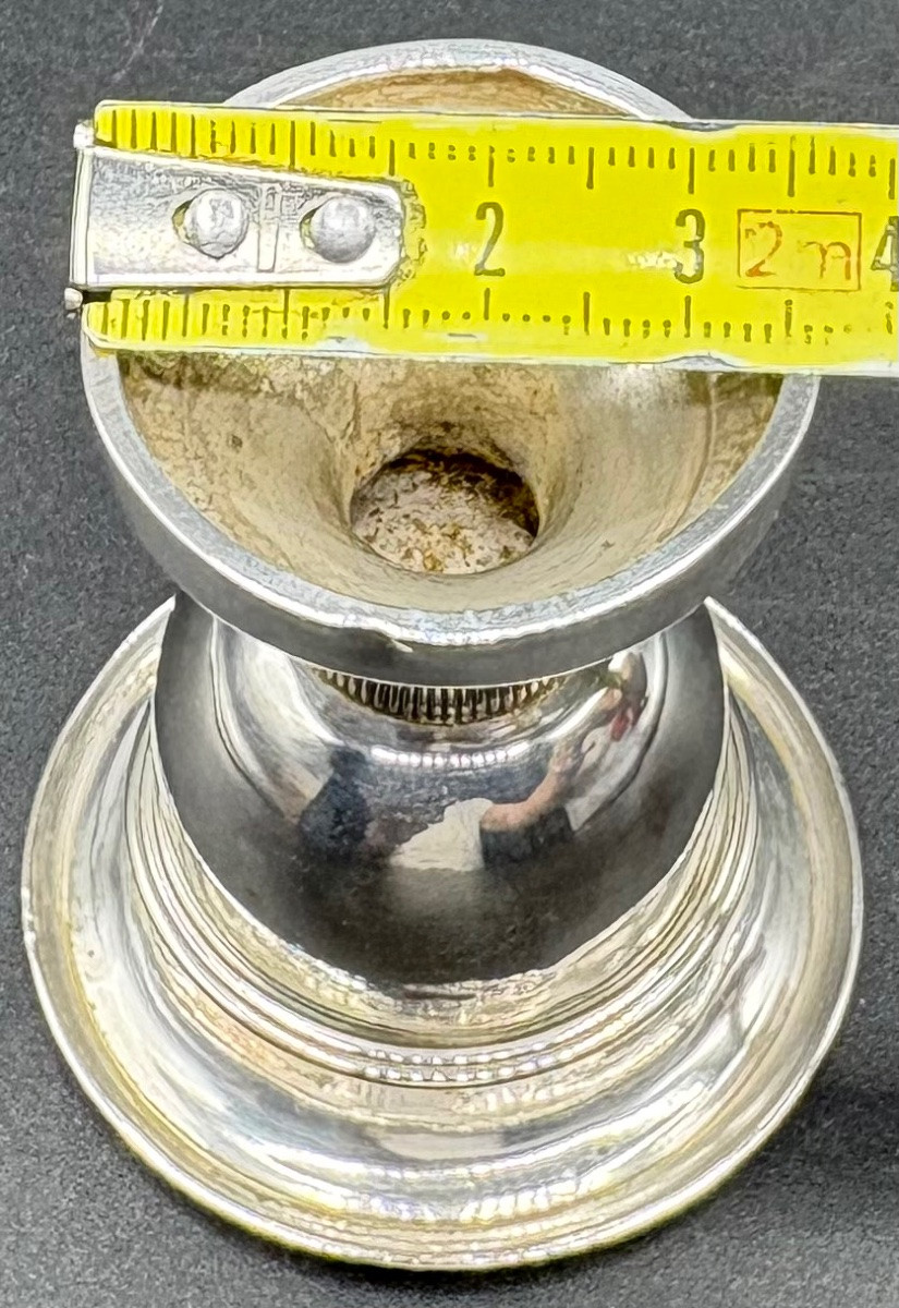 An Old Man's Egg Cup In Sterling Silver 1819-1838 Paris-photo-5