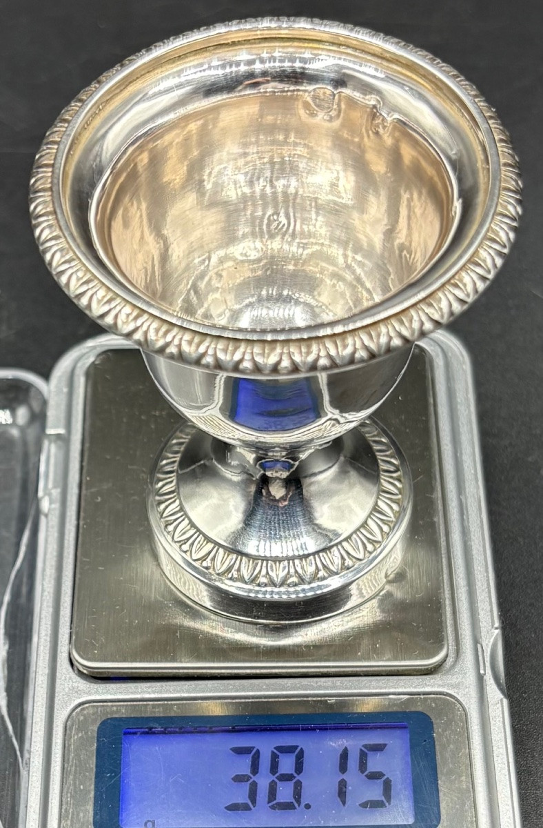 An Old Man's Egg Cup In Sterling Silver 1819-1838 Paris-photo-8