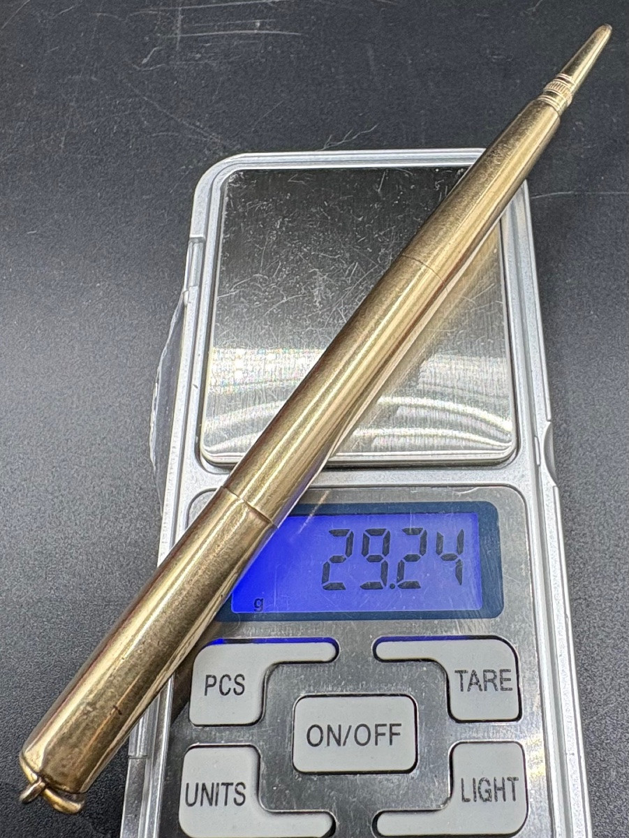 STYLO PLUME ET CRAYON À PAPIER DES ANNÉES 1900 PLAQUÉ OR ET BAKÉLITE RYDIGOLD GRANDE BRETAGNE -photo-8