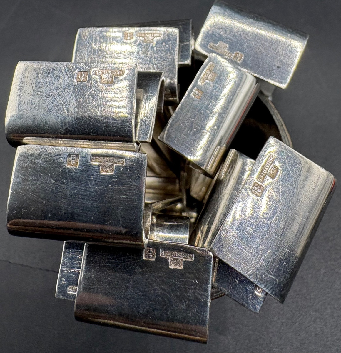 Series Of Ten Silver-plated Knife Rests From The 1930s By Christofle-photo-1