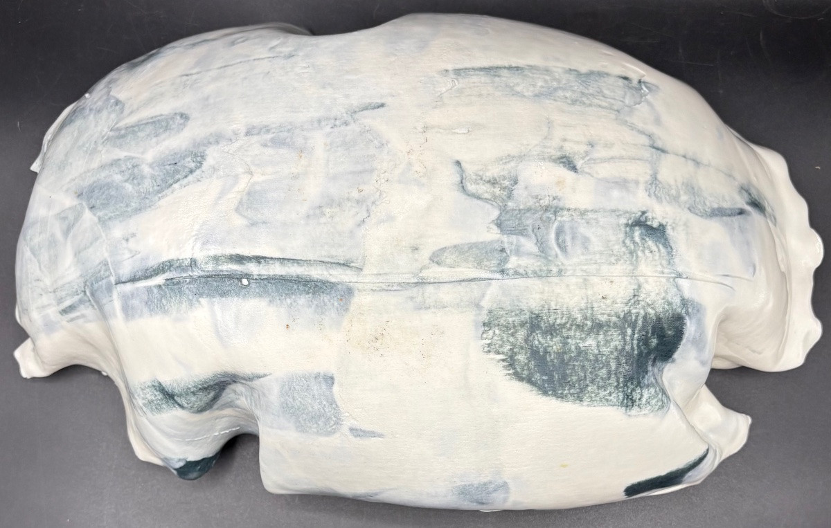 COUPE EN PORCELAINE ÉMAILLÉE DES ANNÉES 1980 PAR “ M “-photo-2