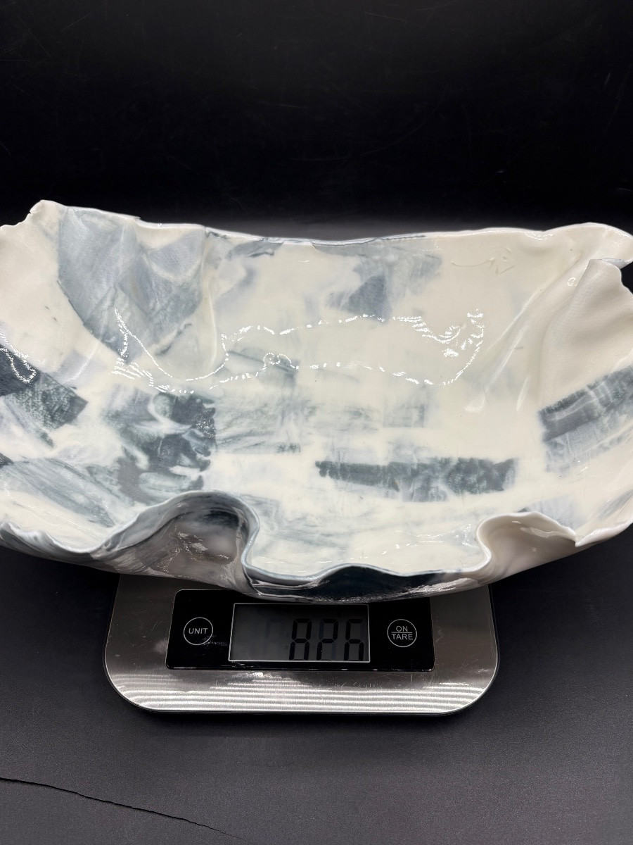 COUPE EN PORCELAINE ÉMAILLÉE DES ANNÉES 1980 PAR “ M “-photo-8