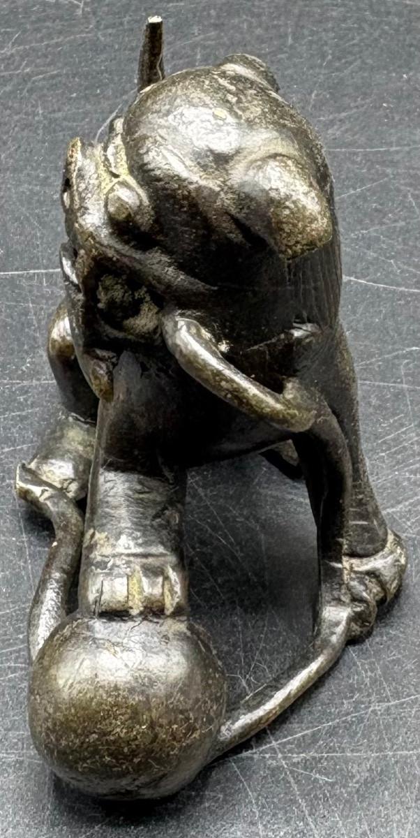 PETIT CHIEN DE FÖ EN BRONZE À CIRE PERDUE FIN XVIIIÈME CHINOIS-photo-2