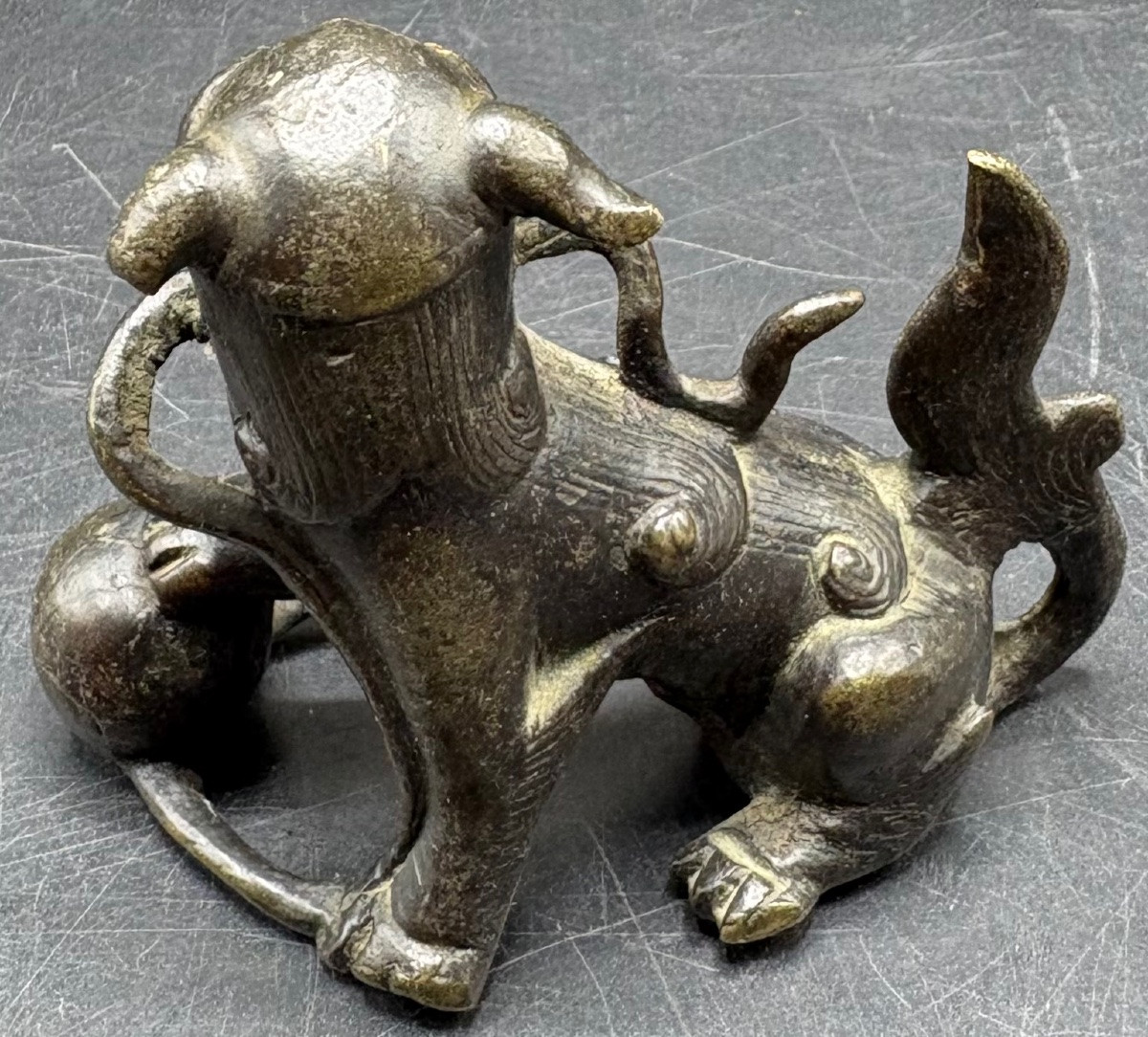 PETIT CHIEN DE FÖ EN BRONZE À CIRE PERDUE FIN XVIIIÈME CHINOIS-photo-3