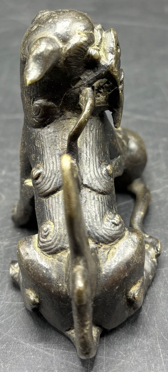 PETIT CHIEN DE FÖ EN BRONZE À CIRE PERDUE FIN XVIIIÈME CHINOIS-photo-4