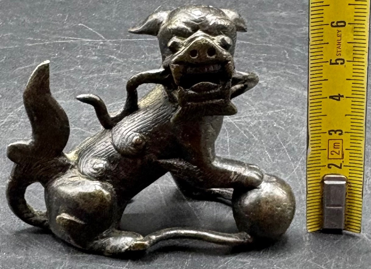 PETIT CHIEN DE FÖ EN BRONZE À CIRE PERDUE FIN XVIIIÈME CHINOIS-photo-5
