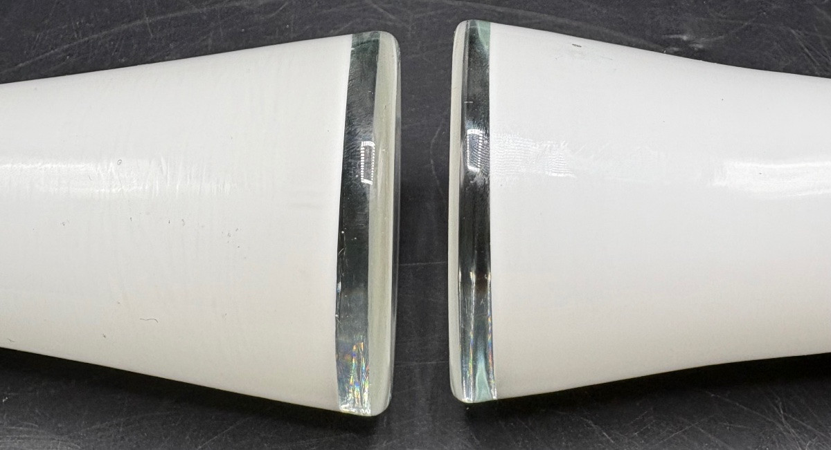 PAIRE DE VASES À JACINTHES VERRERIE À COUCHES MULTIPLES SOUFFLÉES DES ANNÉES 1940/50 EUROPÉENNE-photo-3