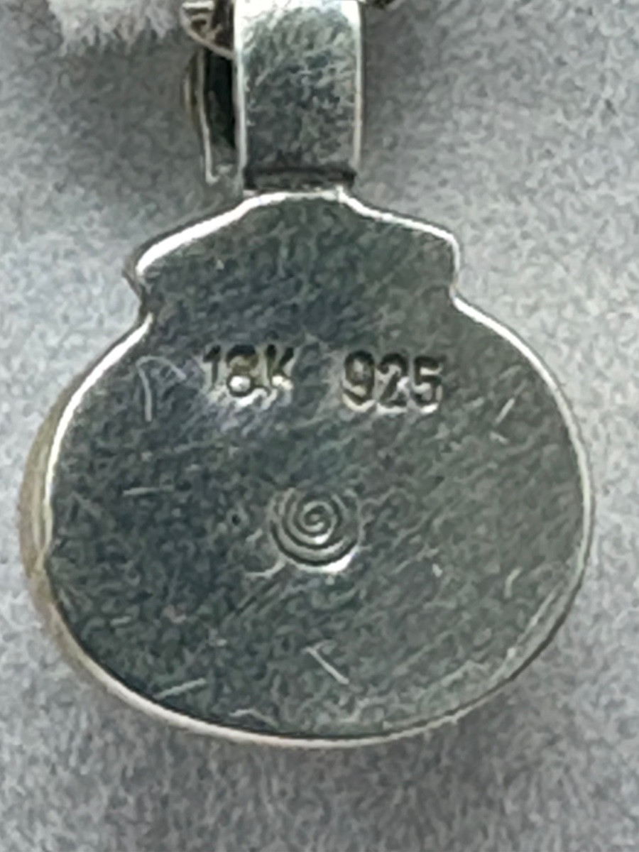 PENDENTIF ARGENT ET OR ET TOURMALINE DES ANNÉES 1930 EUROPÉEN -photo-2