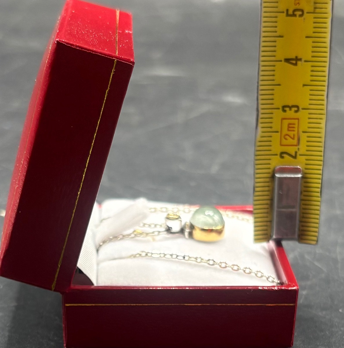 PENDENTIF ARGENT ET OR ET TOURMALINE DES ANNÉES 1930 EUROPÉEN -photo-6