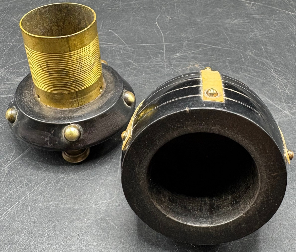 Late Nineteenth Century Ebony Bone Brass Pyrogen From The United Kingdom-photo-2