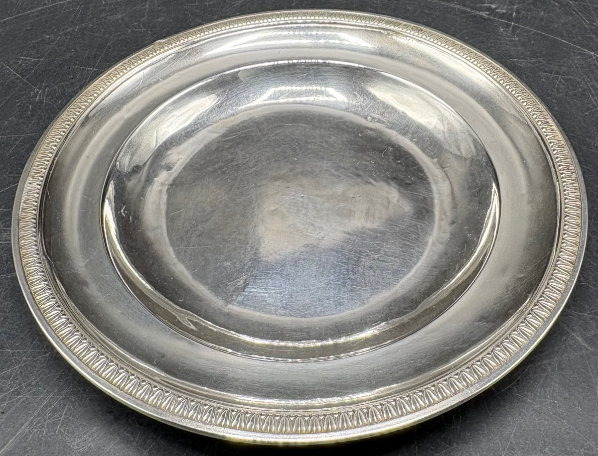 PETIT PLAT D’OFFRANDES EN ARGENT MASSIF AU VIEILLARD 1819-1838-photo-2