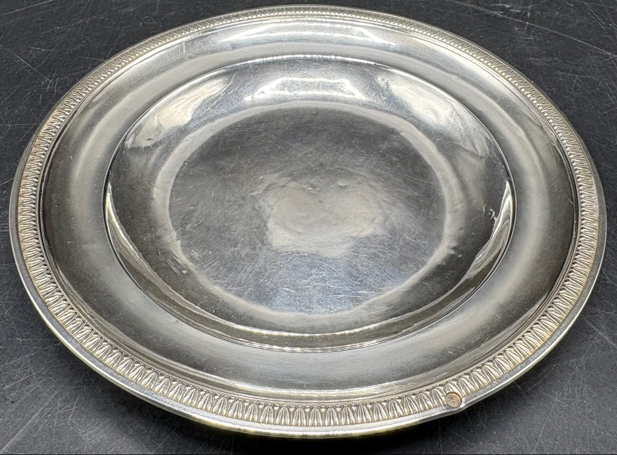 PETIT PLAT D’OFFRANDES EN ARGENT MASSIF AU VIEILLARD 1819-1838-photo-4