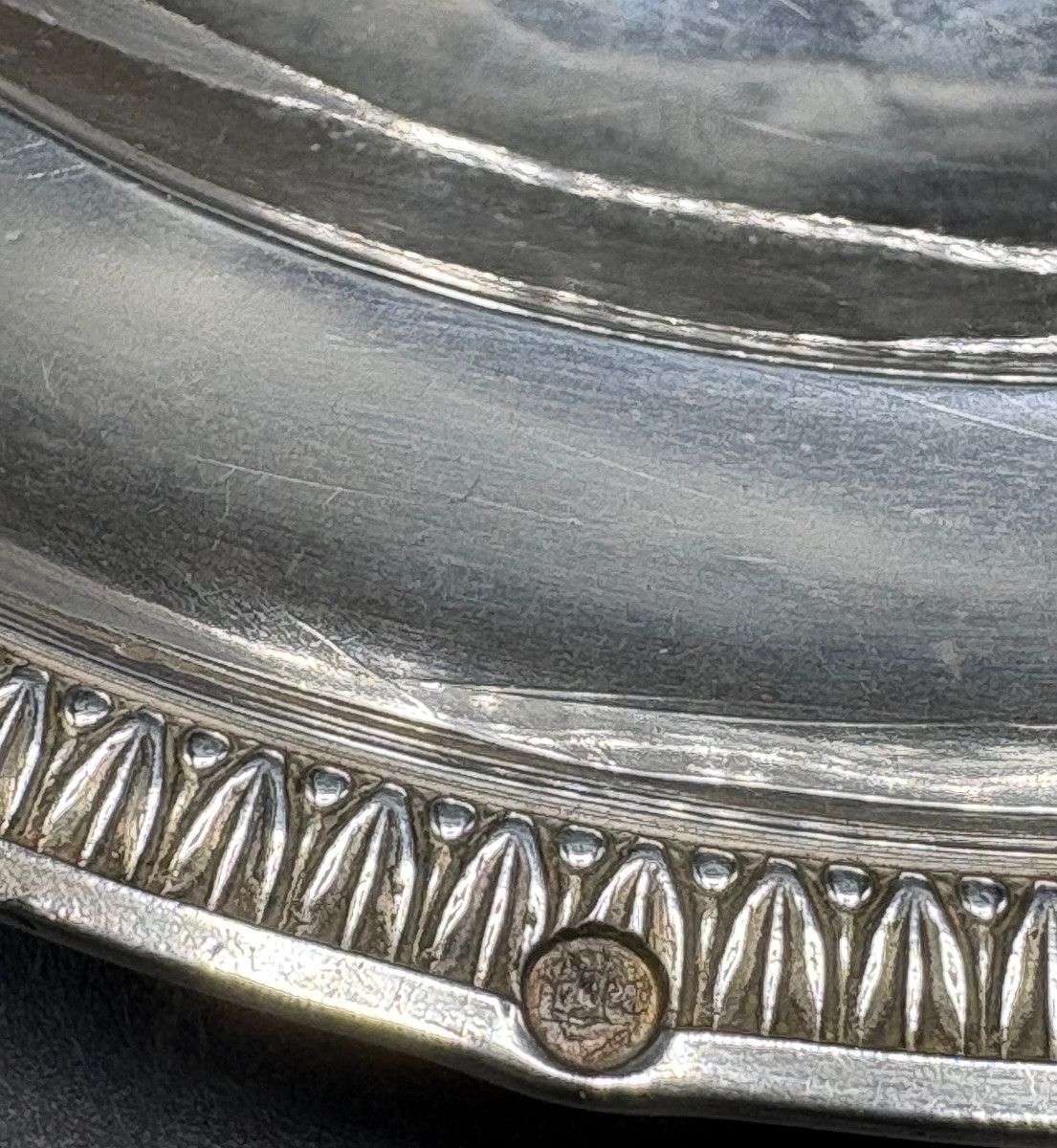 PETIT PLAT D’OFFRANDES EN ARGENT MASSIF AU VIEILLARD 1819-1838-photo-4