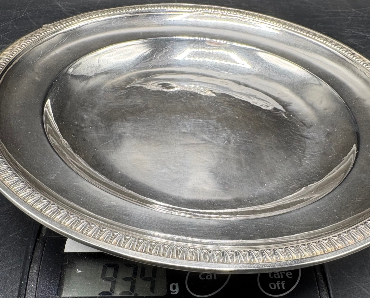 PETIT PLAT D’OFFRANDES EN ARGENT MASSIF AU VIEILLARD 1819-1838-photo-7