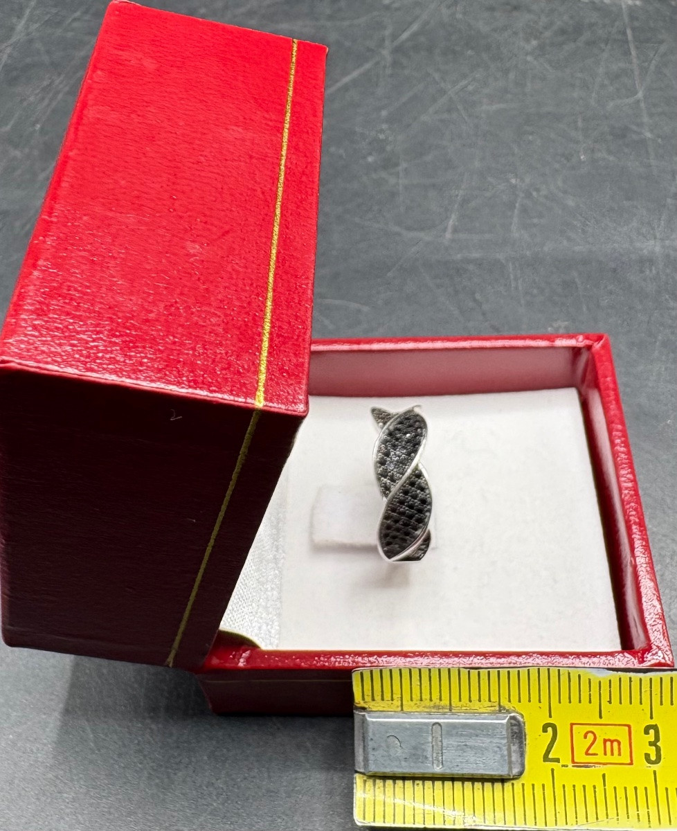 BAGUE EN ARGENT MASSIF PAVÉE D’HÉMATITES TAILLÉES FRANÇAISE DES ANNÉES 1980-photo-6