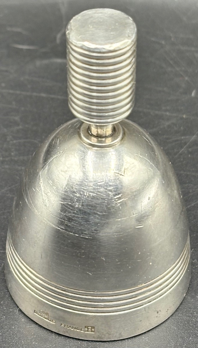 Silver-plated Bell From Christofle By Luc Lanel 1930/40s-photo-4