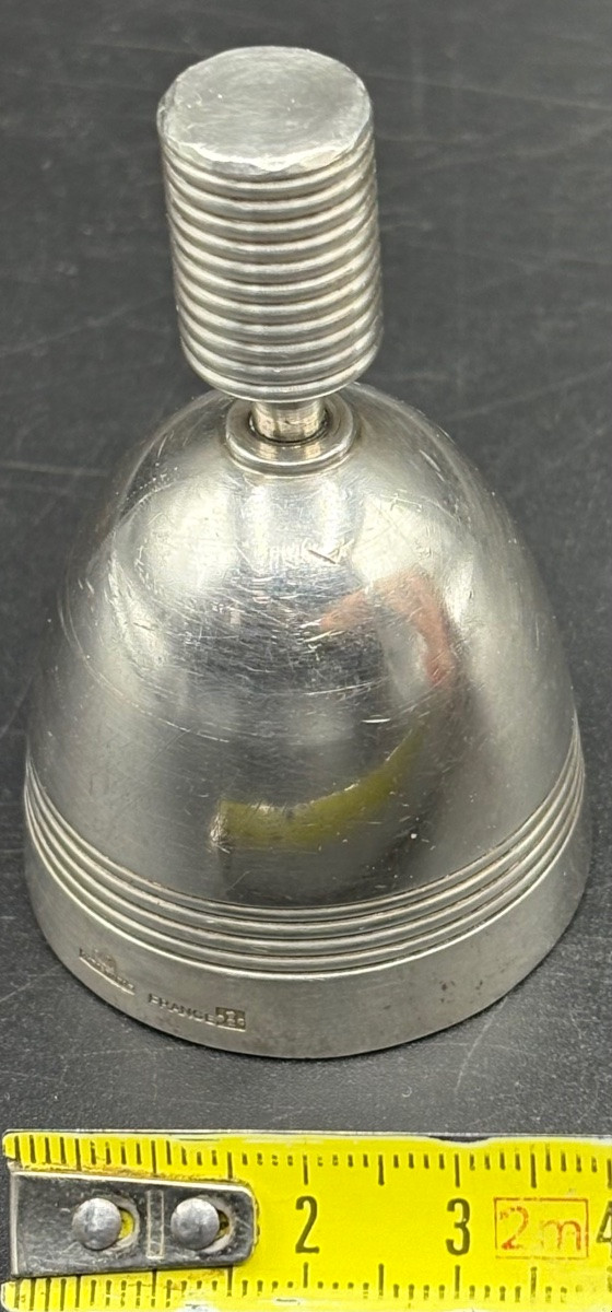 Silver-plated Bell From Christofle By Luc Lanel 1930/40s-photo-5