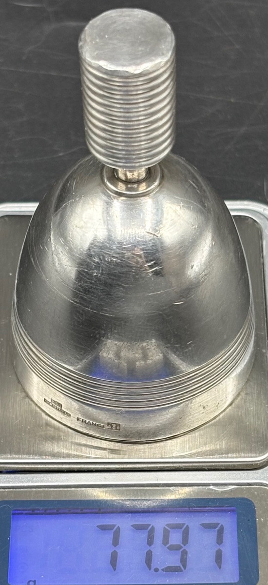 Silver-plated Bell From Christofle By Luc Lanel 1930/40s-photo-6