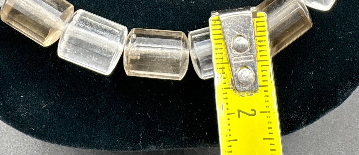 COLLIER EN CRISTAL DE ROCHE ET QUARTZ FUMÉ DES ANNÉES 1930/40 FRANÇAIS -photo-5