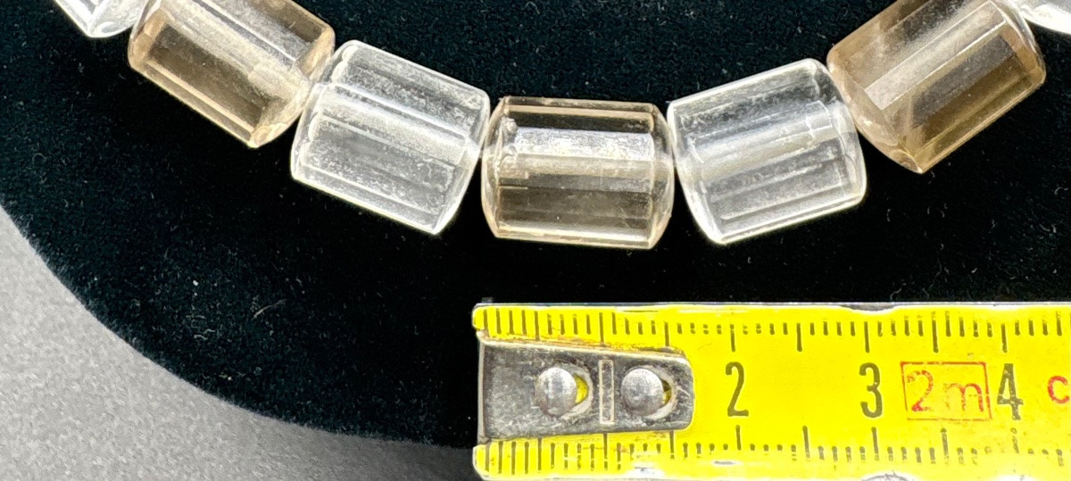 COLLIER EN CRISTAL DE ROCHE ET QUARTZ FUMÉ DES ANNÉES 1930/40 FRANÇAIS -photo-6