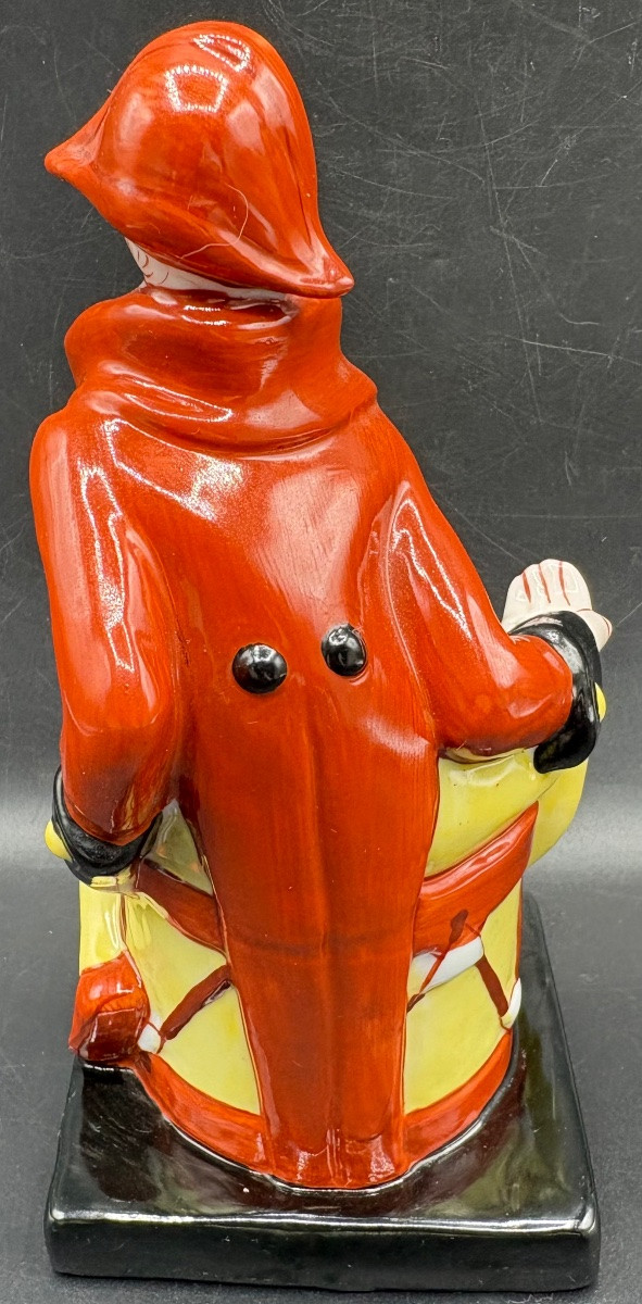 Subject Inkwell Porcelain Enamel Painted 1930s German-photo-3
