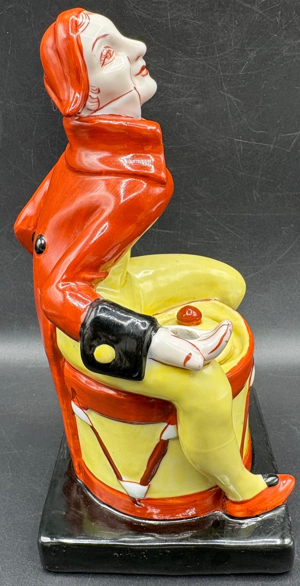 Subject Inkwell Porcelain Enamel Painted 1930s German-photo-4