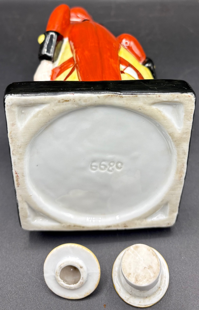 Subject Inkwell Porcelain Enamel Painted 1930s German-photo-4