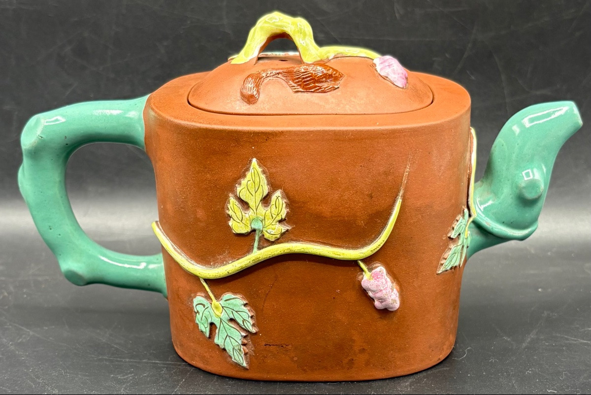 1930s/40s Chinese Glazed Earthenware Teapot-photo-3