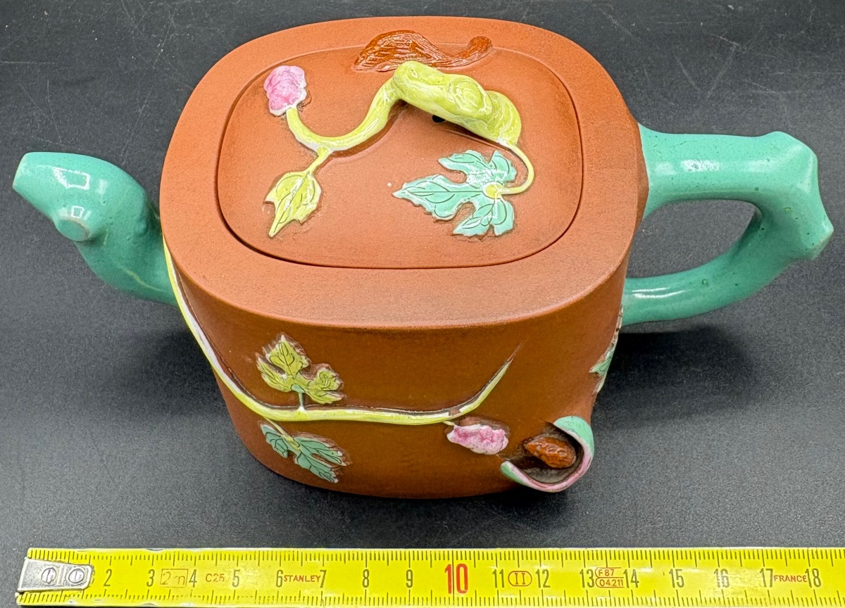 1930s/40s Chinese Glazed Earthenware Teapot-photo-7