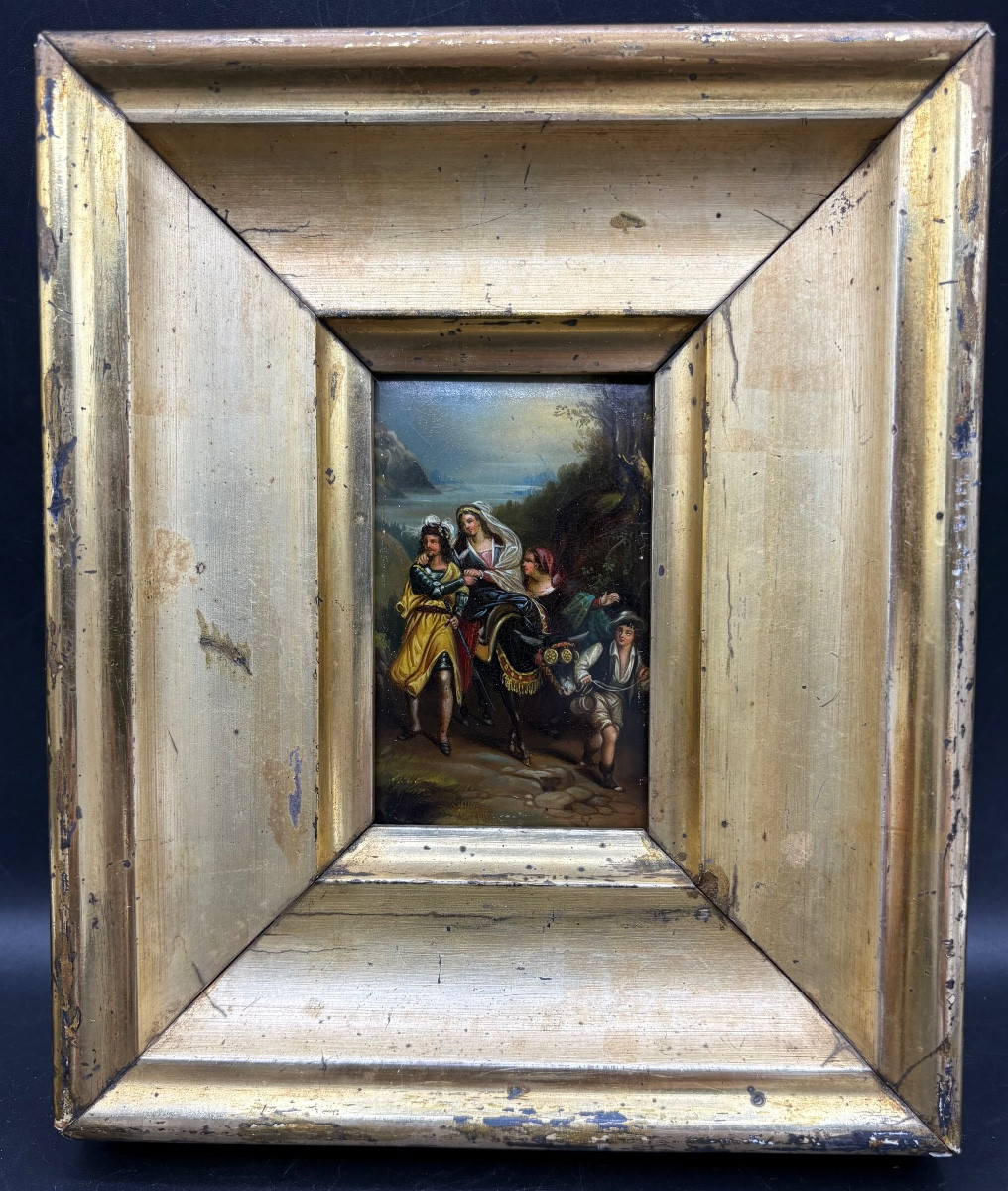 Miniature On Wood 19th Century Russian