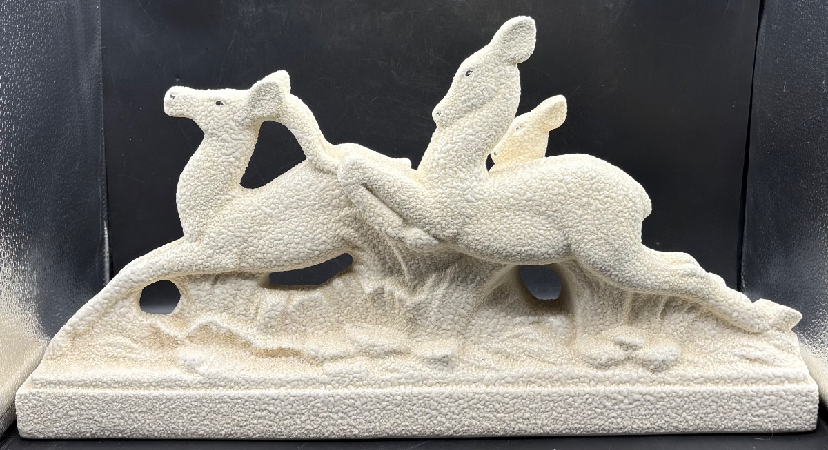 Large 1930s Glazed Ceramic Subject By Odyv