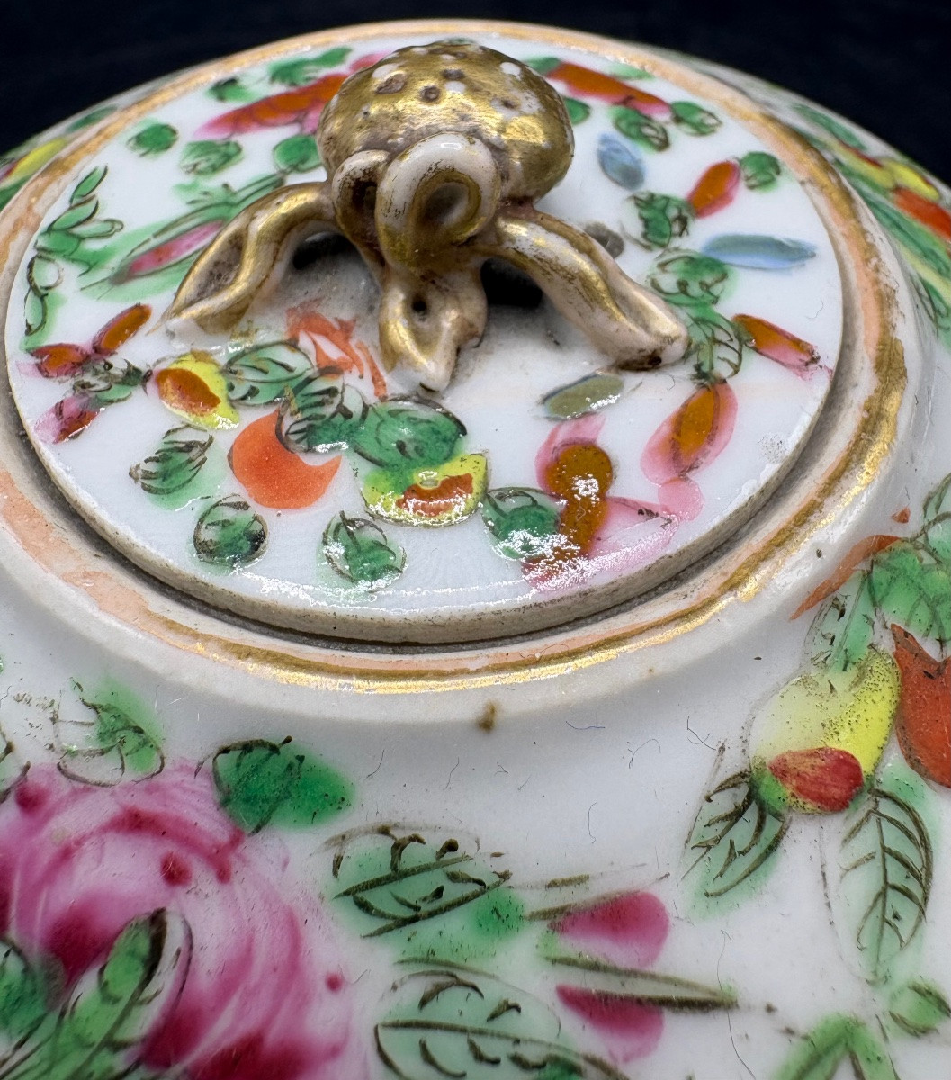 THÉIÈRE EN PORCELAINE ÉMAILLÉE PEINTE FIN XIXÈME CANTON CHINE-photo-2