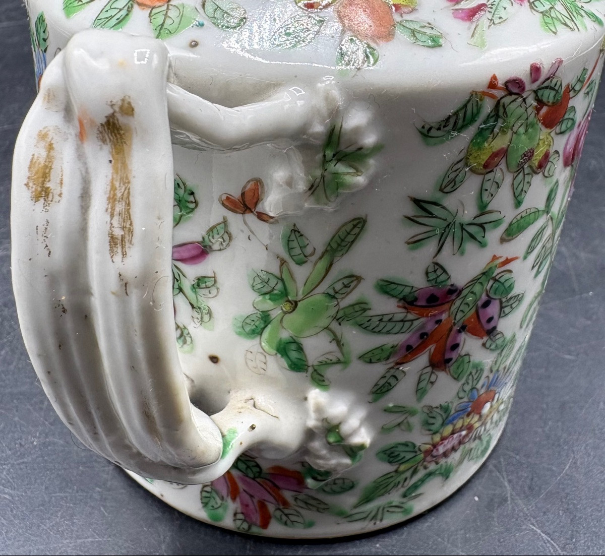 THÉIÈRE EN PORCELAINE ÉMAILLÉE PEINTE FIN XIXÈME CANTON CHINE-photo-3