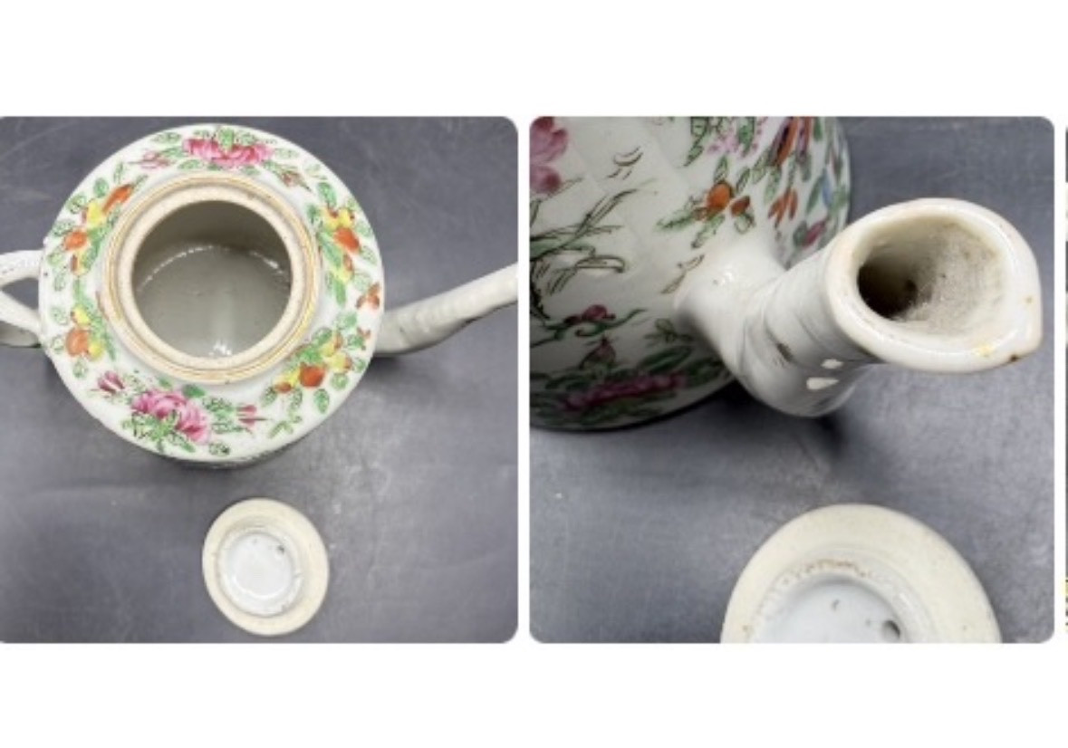 THÉIÈRE EN PORCELAINE ÉMAILLÉE PEINTE FIN XIXÈME CANTON CHINE-photo-5