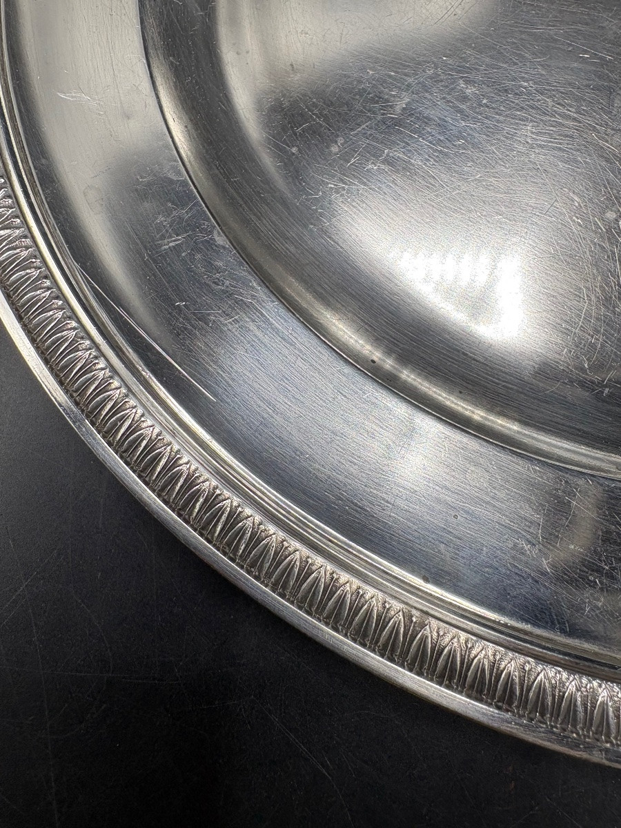 Solid Silver Round Dish From Boulenger, 1890s-photo-1