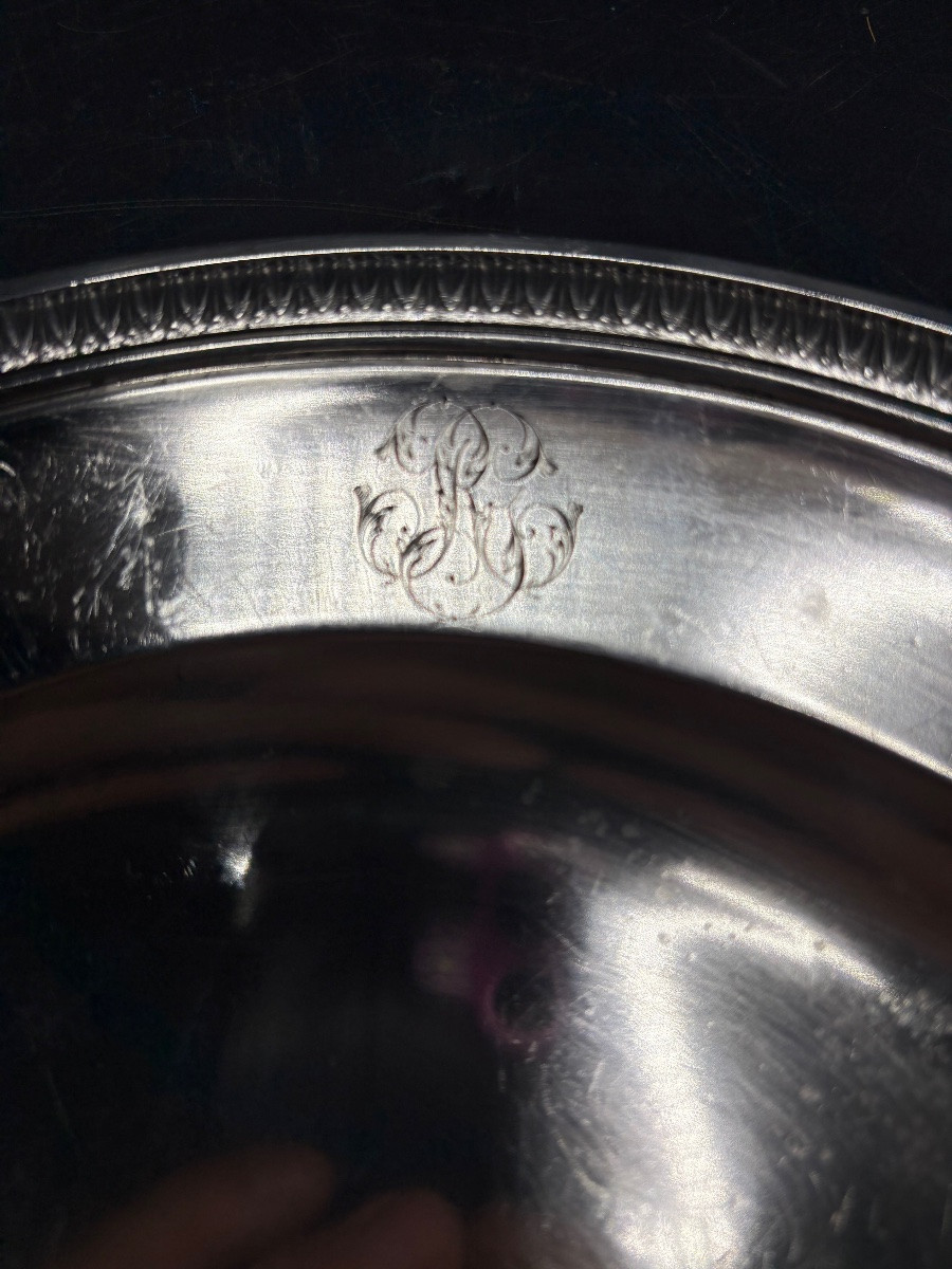 Solid Silver Round Dish From Boulenger, 1890s-photo-2