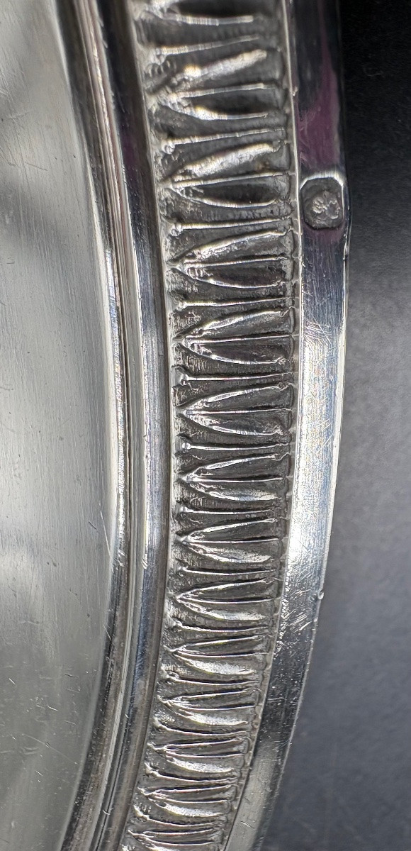 Solid Silver Round Dish From Boulenger, 1890s-photo-3