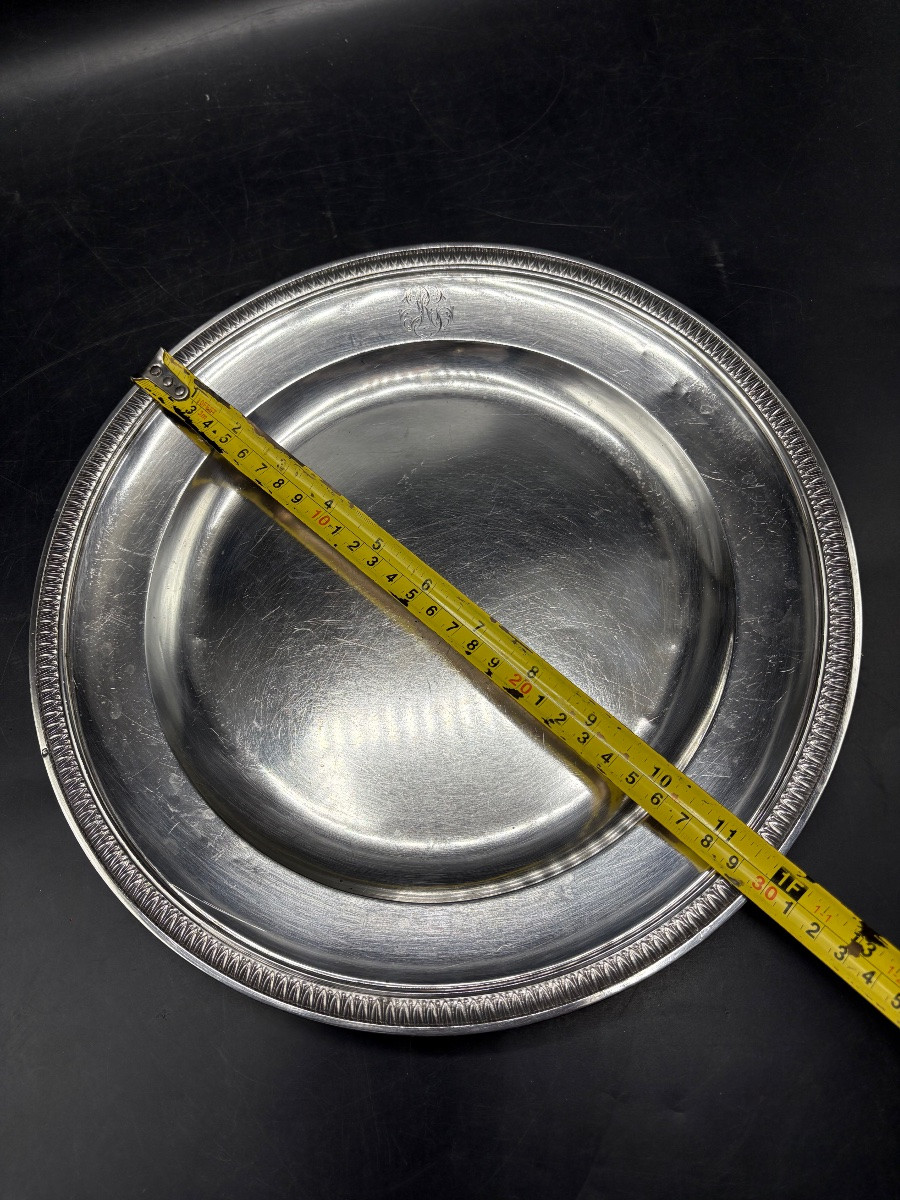 Solid Silver Round Dish From Boulenger, 1890s-photo-5