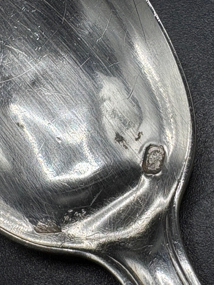Six 1930s Solid Silver Moka Spoons By Roussel Fils And Cie-photo-1