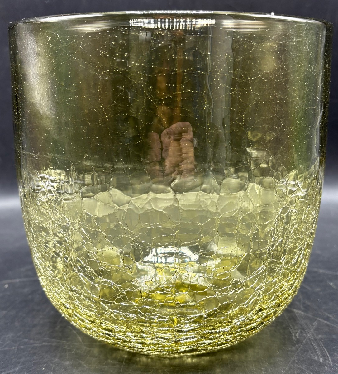VASE EN VERRE CRAQUELÉ DES ANNÉES 1970 SCANDINAVE -photo-3