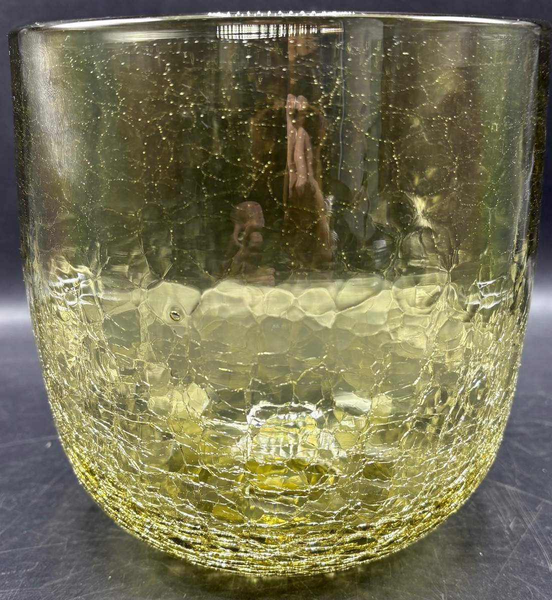 VASE EN VERRE CRAQUELÉ DES ANNÉES 1970 SCANDINAVE -photo-4