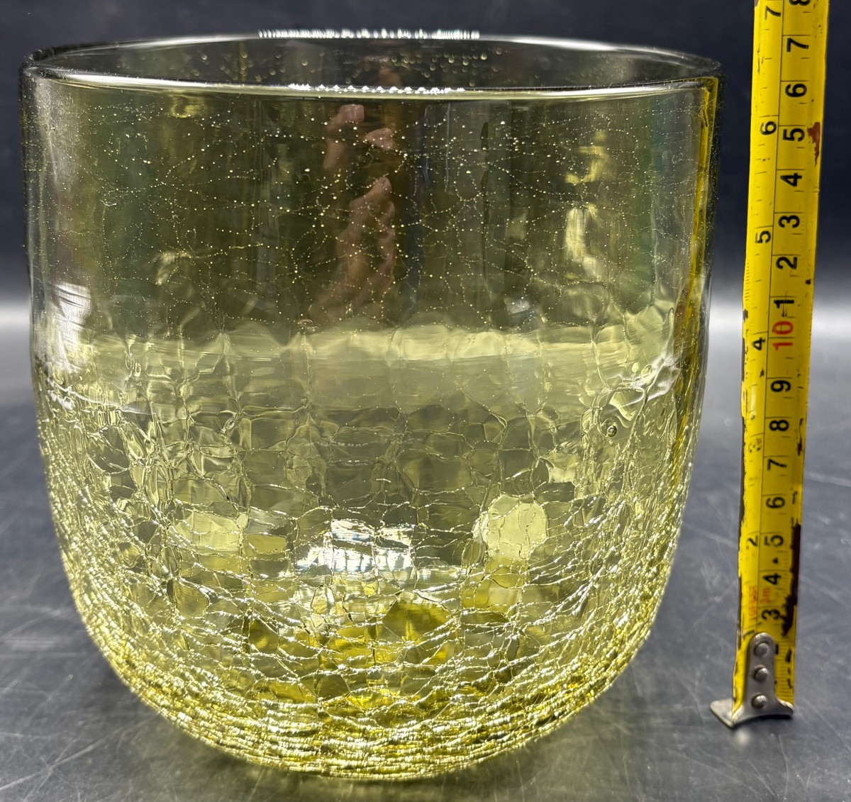 VASE EN VERRE CRAQUELÉ DES ANNÉES 1970 SCANDINAVE -photo-4