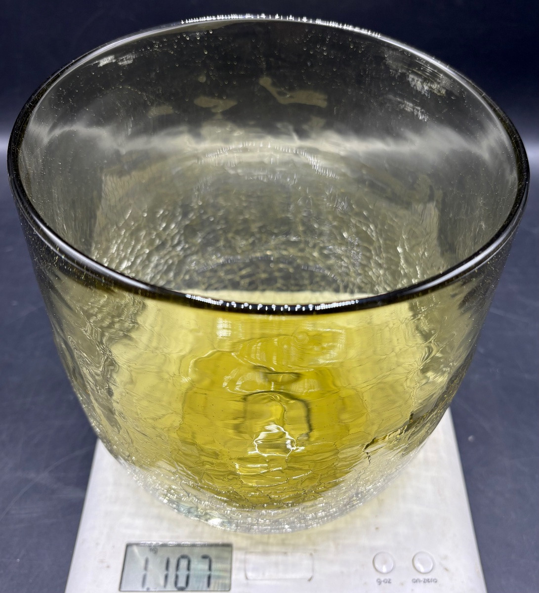VASE EN VERRE CRAQUELÉ DES ANNÉES 1970 SCANDINAVE -photo-7