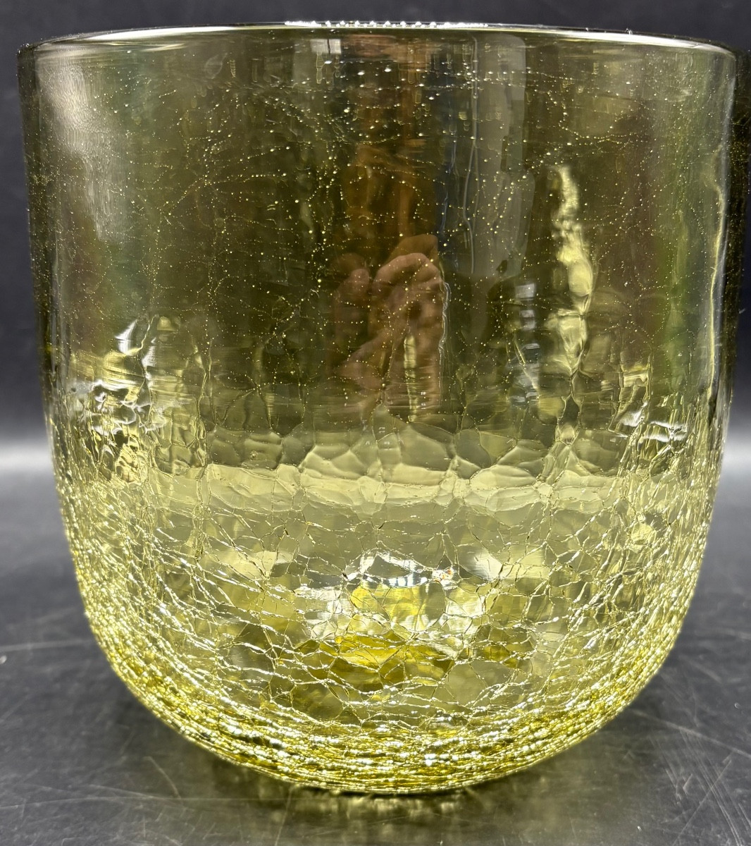 VASE EN VERRE CRAQUELÉ DES ANNÉES 1970 SCANDINAVE 
