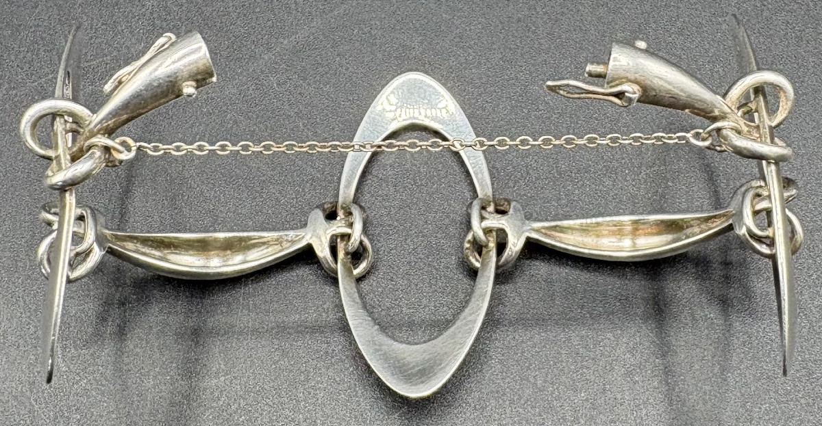 BRACELET EN ARGENT MASSIF DES ANNÉES 1960 FRANÇAIS -photo-3
