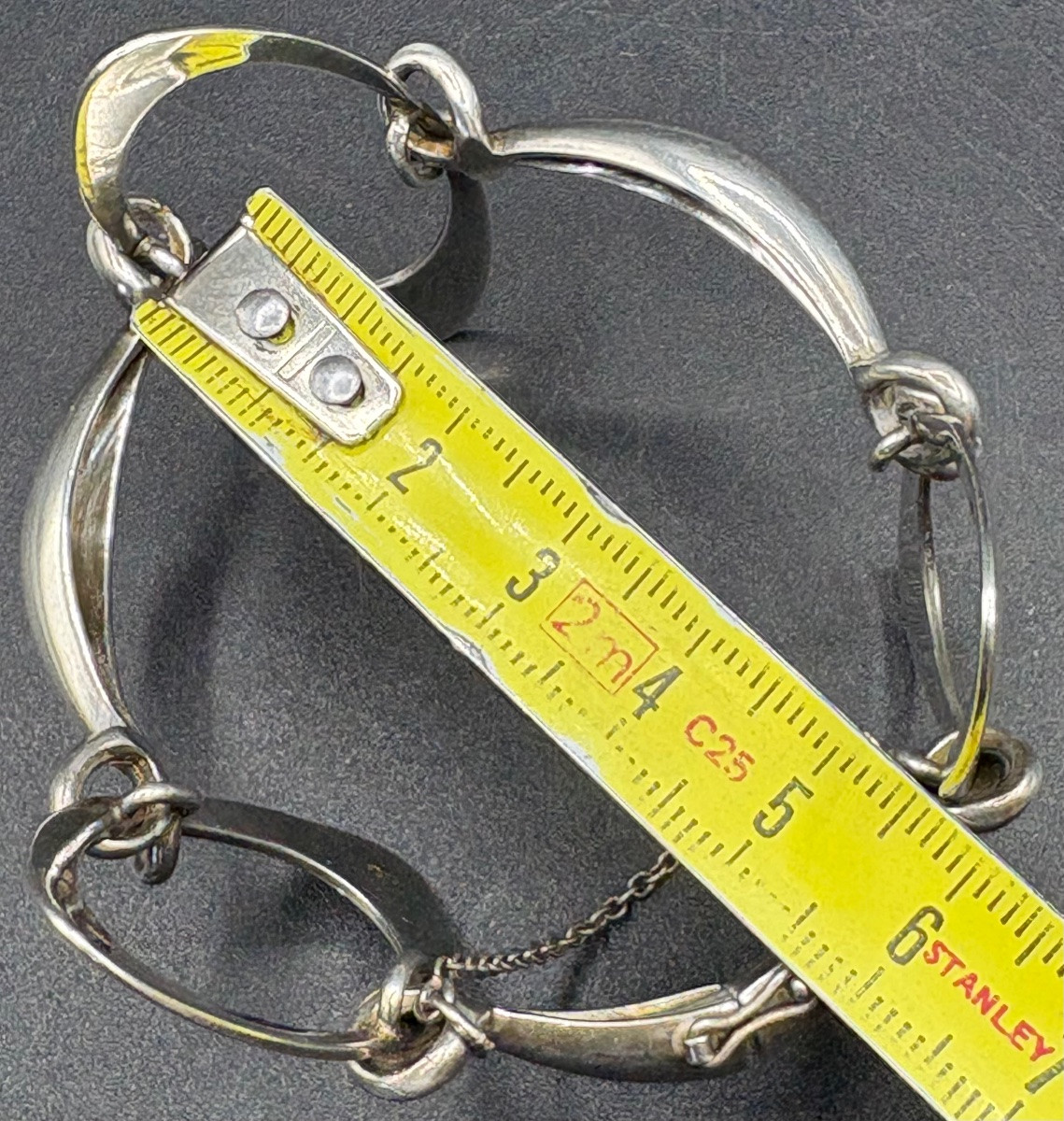 BRACELET EN ARGENT MASSIF DES ANNÉES 1960 FRANÇAIS -photo-6
